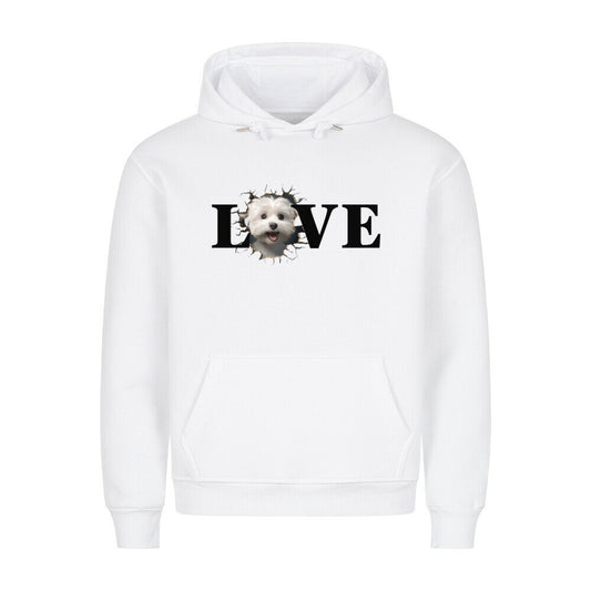 Premium Hoodie "Malteser - LOVE" Weiß – hunde-shirt.de