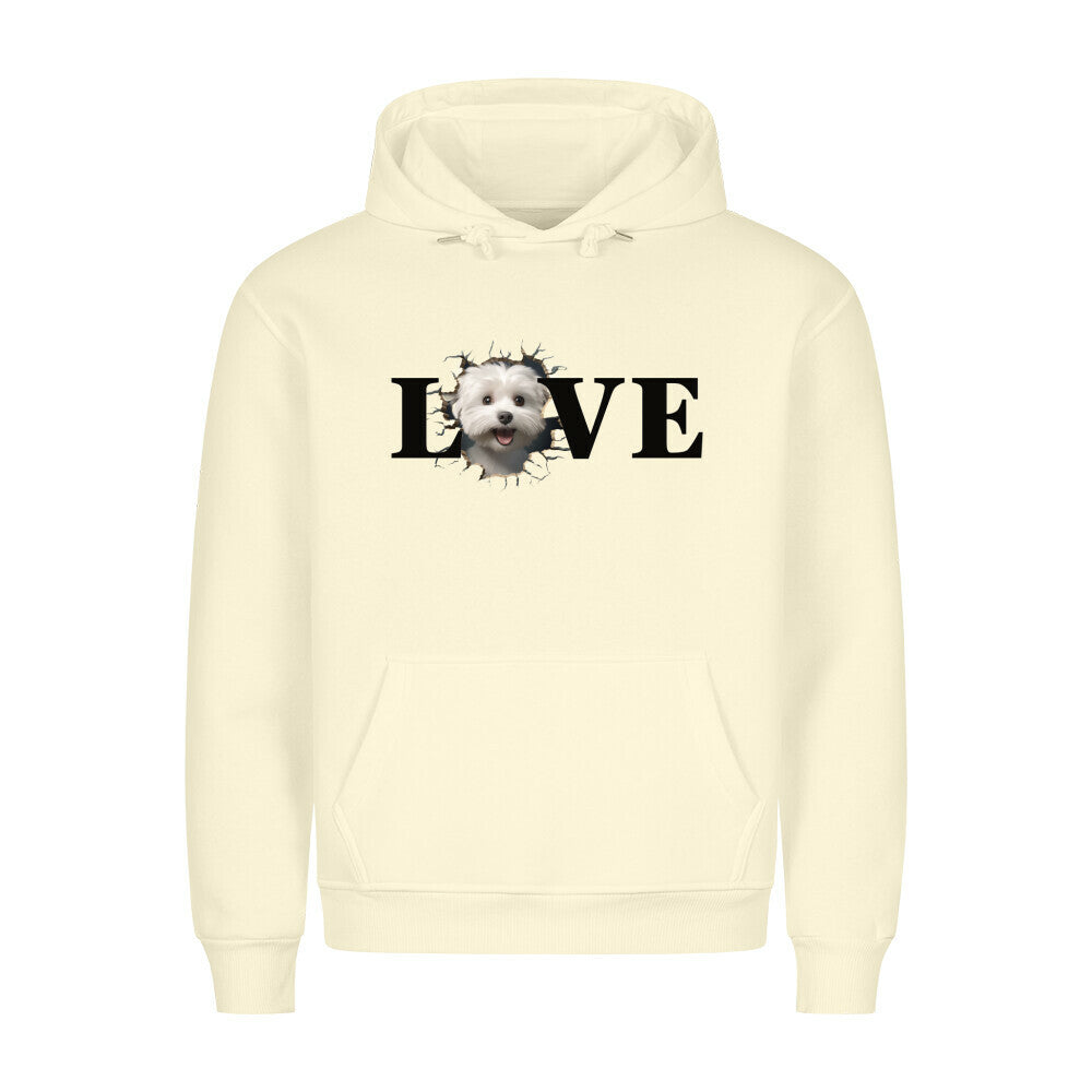 Premium Hoodie "Malteser - LOVE" Beige – hunde-shirt.de
