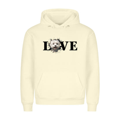 Premium Hoodie "Malteser - LOVE" Beige – hunde-shirt.de