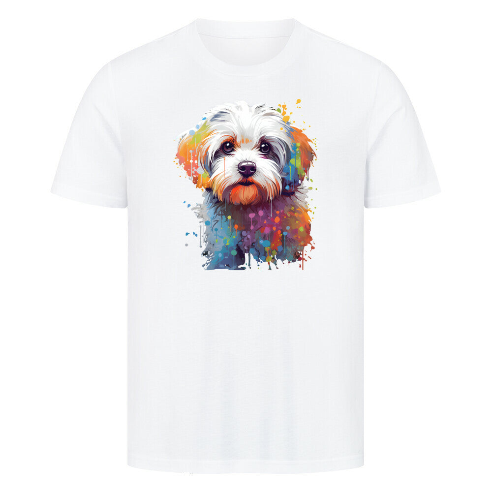 Premium T-Shirt "Malteser Paint" Weiß – hunde-shirt.de