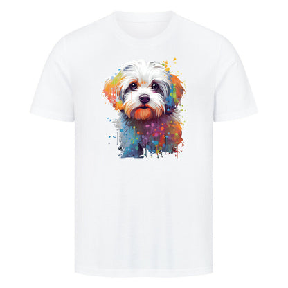 Premium T-Shirt "Malteser Paint" Weiß – hunde-shirt.de