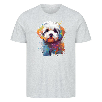 Premium T-Shirt "Malteser Paint" Heather Grey – hunde-shirt.de
