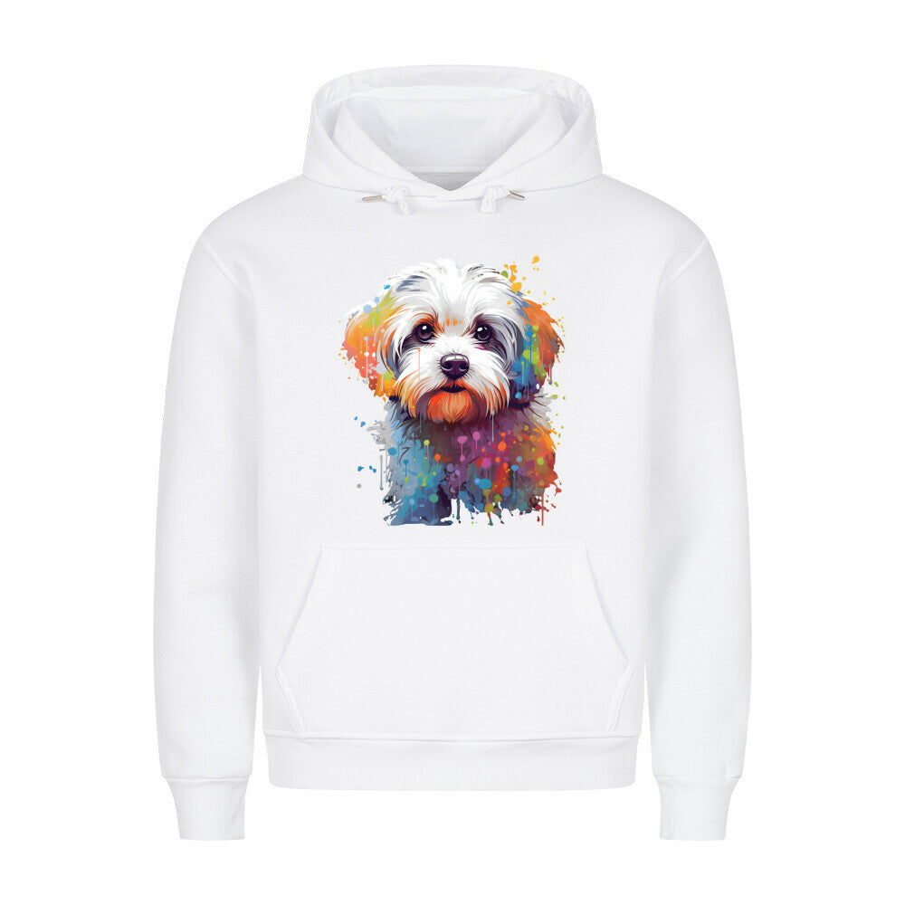 Premium Hoodie "Malteser Paint" Weiß – hunde-shirt.de