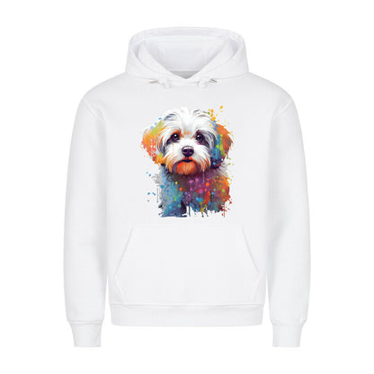 Premium Hoodie "Malteser Paint" Weiß – hunde-shirt.de