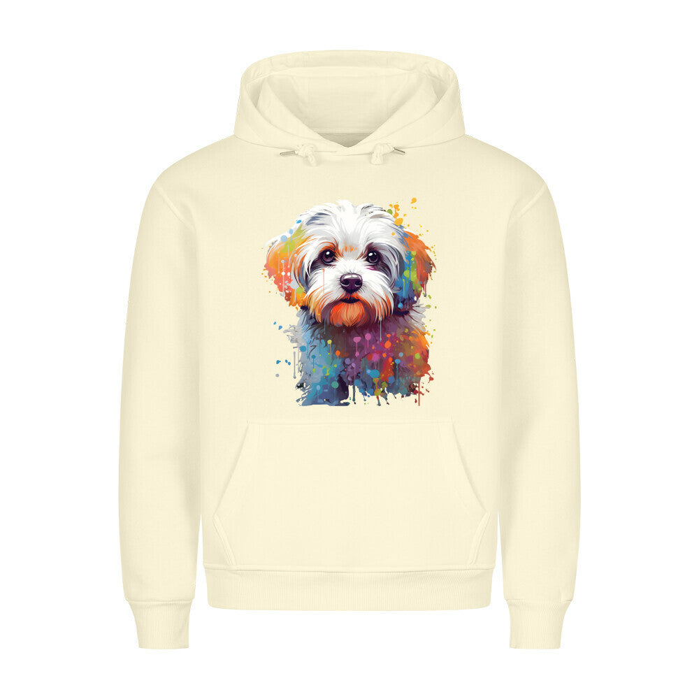 Premium Hoodie "Malteser Paint" Beige – hunde-shirt.de