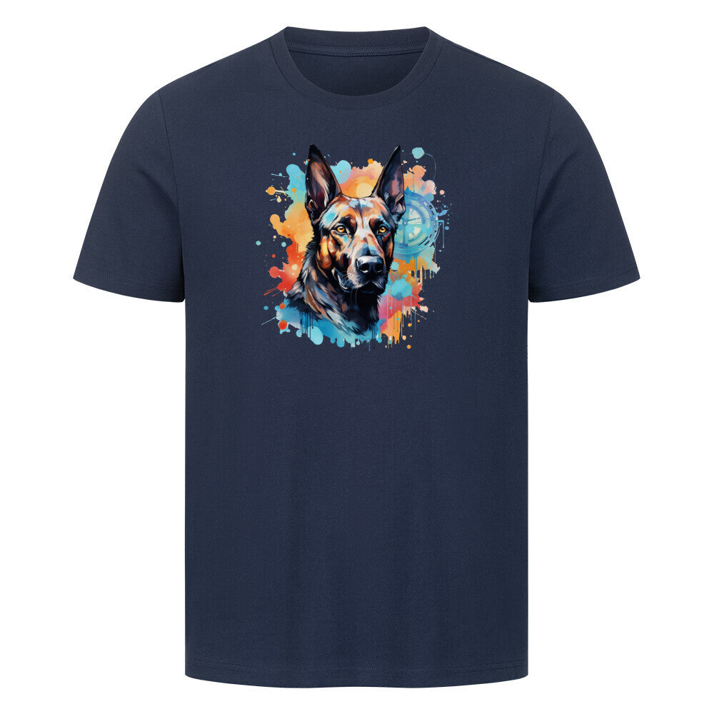 Premium T-Shirt "Malinois - Splash" French Navy – hunde-shirt.de
