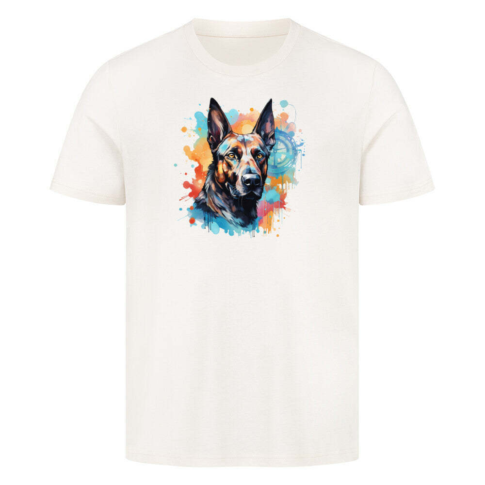 Premium T-Shirt "Malinois - Splash" Natural Raw – hunde-shirt.de