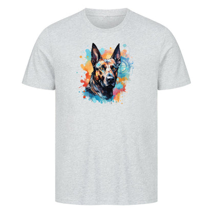 Premium T-Shirt "Malinois - Splash" Heather Grey – hunde-shirt.de