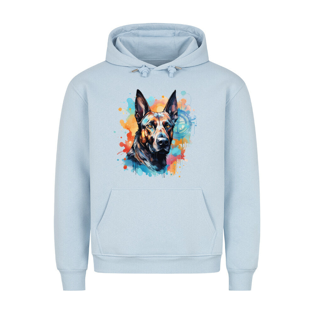Premium Hoodie "Malinois - Splash" Babyblau – hunde-shirt.de