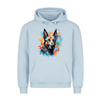 Premium Hoodie "Malinois - Splash" Babyblau – hunde-shirt.de