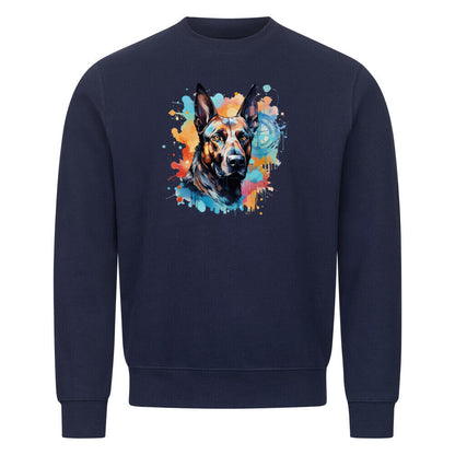 Premium Sweatshirt "Malinois - Splash" Navy Blue – hunde-shirt.de