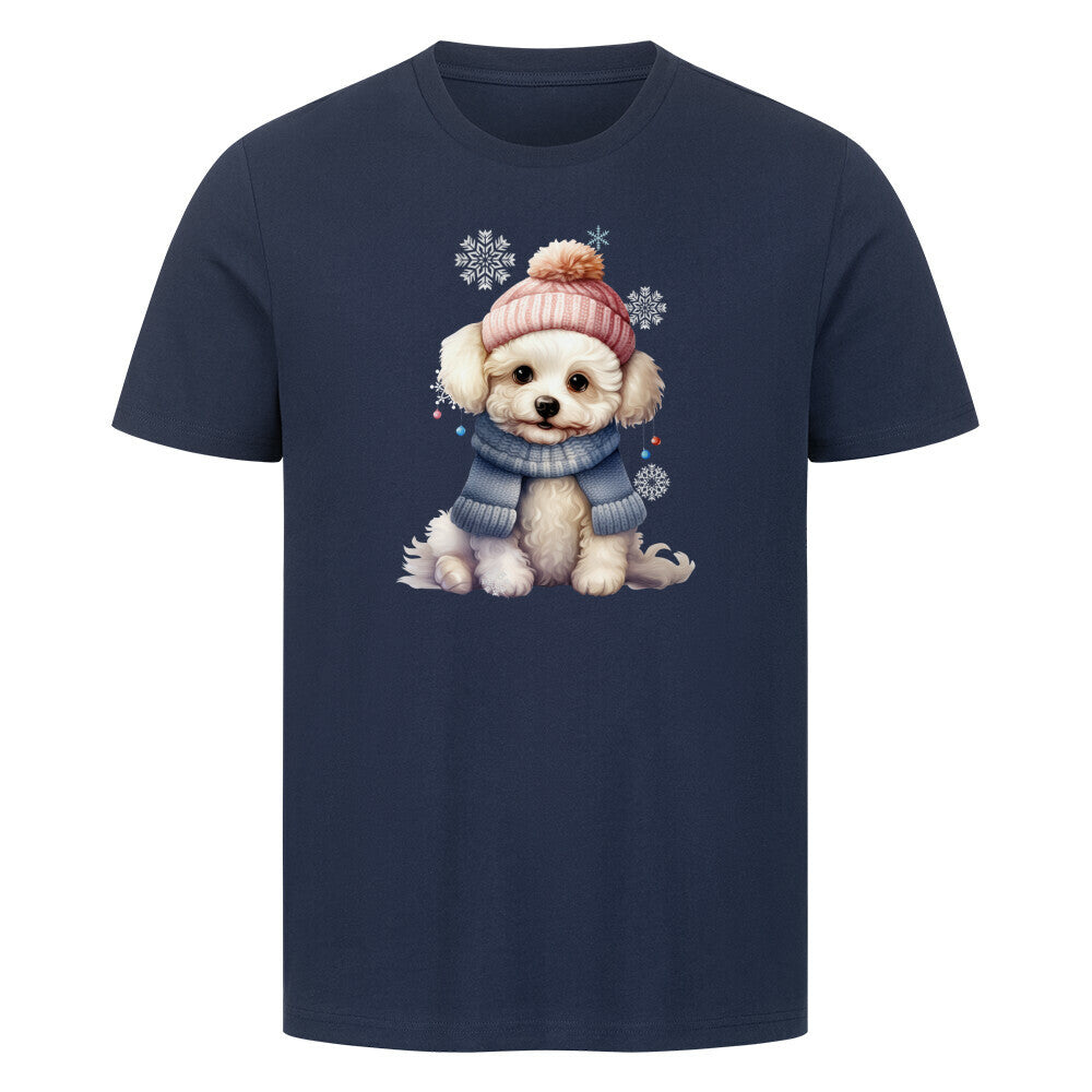 Premium T-Shirt "Bichon Frisé Frosty" French Navy – hunde-shirt.de