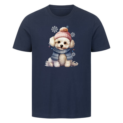 Premium T-Shirt "Bichon Frisé Frosty" French Navy – hunde-shirt.de