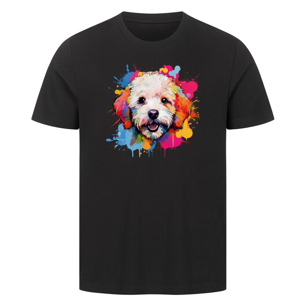 Premium T-Shirt "Bichon Frisé Paint" Schwarz – hunde-shirt.de
