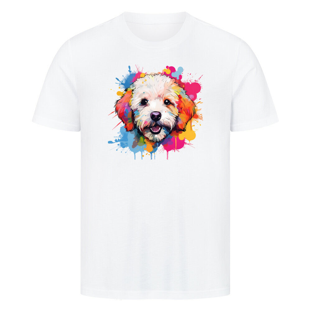 Premium T-Shirt "Bichon Frisé Paint" Weiß – hunde-shirt.de