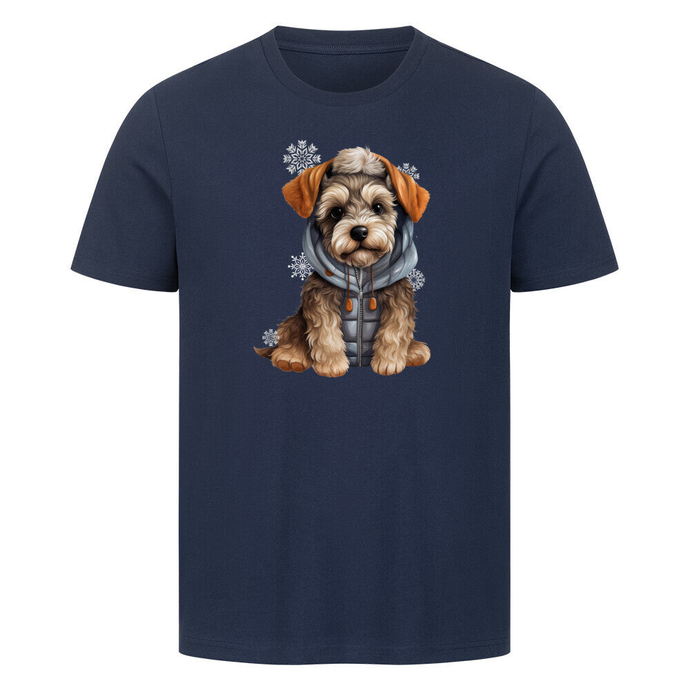 Premium T-Shirt "Zwergschnauzer Winterbub" French Navy – hunde-shirt.de