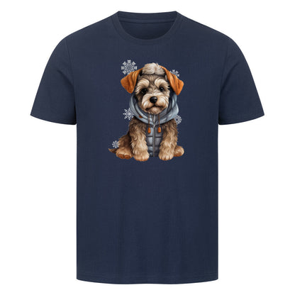 Premium T-Shirt "Zwergschnauzer Winterbub" French Navy – hunde-shirt.de