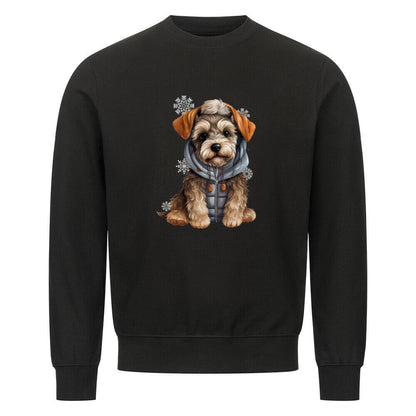 Premium Sweatshirt "Zwergschnauzer Winterbub" Schwarz – hunde-shirt.de