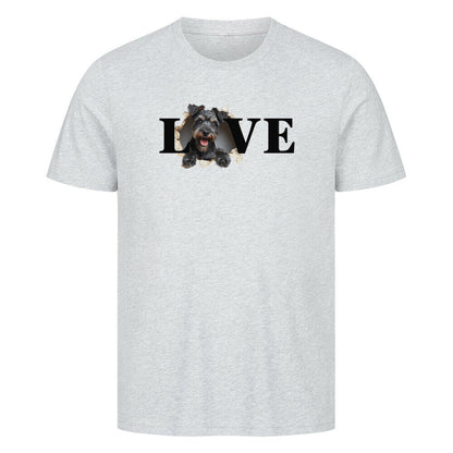 Premium T-Shirt "Zwergschnauzer LOVE" Heather Grey – hunde-shirt.de