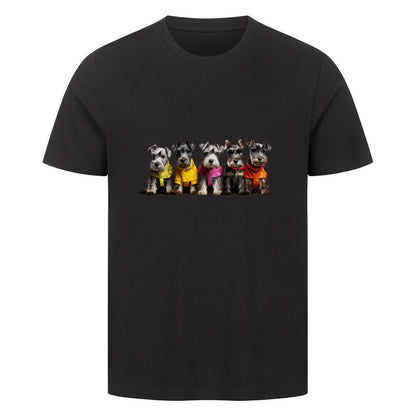 Premium T-Shirt "Zwergschnauzer Parade" Schwarz – hunde-shirt.de