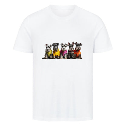 Premium T-Shirt "Zwergschnauzer Parade" Weiß – hunde-shirt.de