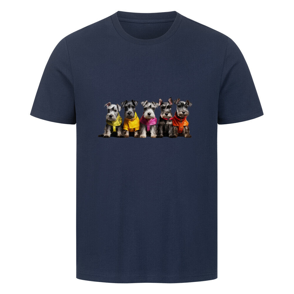 Premium T-Shirt "Zwergschnauzer Parade" French Navy – hunde-shirt.de