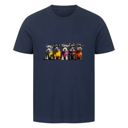 Premium T-Shirt "Zwergschnauzer Parade" French Navy – hunde-shirt.de