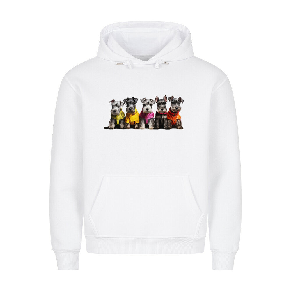 Premium Hoodie "Zwergschnauzer Parade" Weiß – hunde-shirt.de
