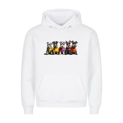 Premium Hoodie "Zwergschnauzer Parade" Weiß – hunde-shirt.de