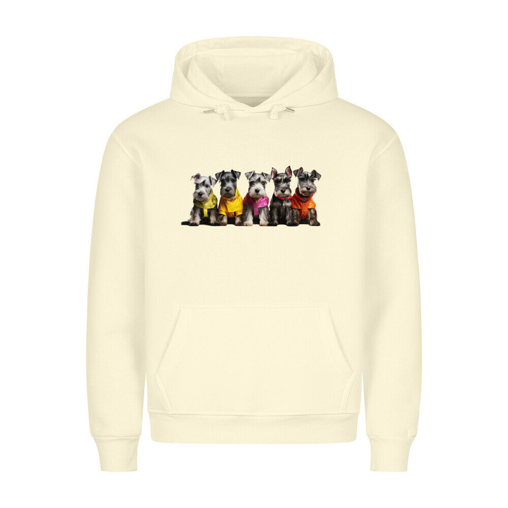 Premium Hoodie "Zwergschnauzer Parade" Beige – hunde-shirt.de