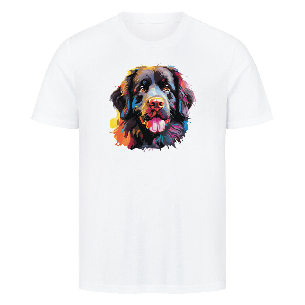 Premium T-Shirt "Neufundländer Paint" Weiß – hunde-shirt.de