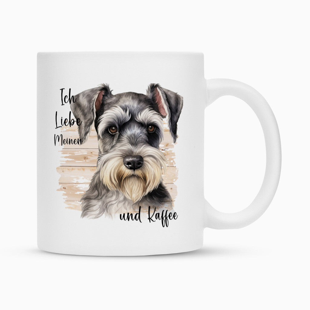 Tasse "Zwergschnauzer - Ich liebe..." Weiß – hunde-shirt.de