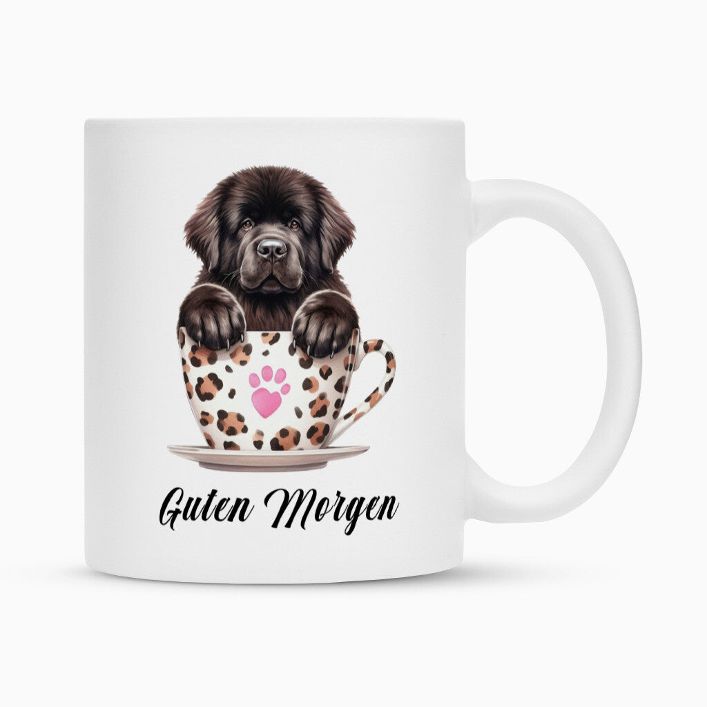 Tasse "Neufundländer - Guten Morgen! Weiß – hunde-shirt.de