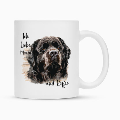Tasse "Neufundländer braun - Ich liebe..." Weiß – hunde-shirt.de