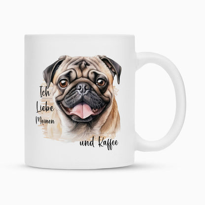 Tasse "Mops - Ich liebe meinen..." Weiß – hunde-shirt.de