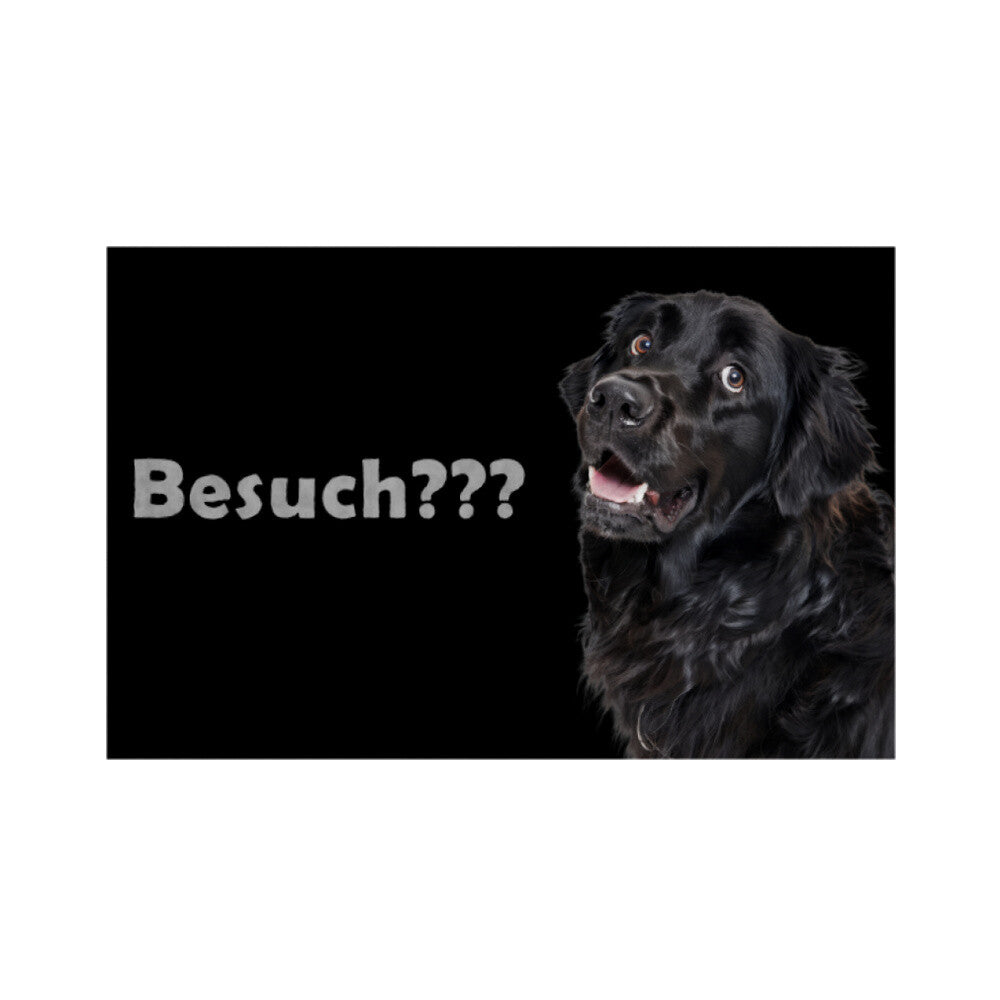 Fußmatte "Neufundländer - Besuch???" Weiß – hunde-shirt.de