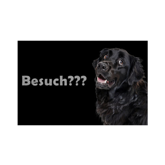 Fußmatte "Neufundländer - Besuch???" Weiß – hunde-shirt.de