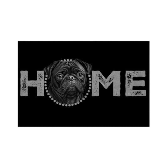 Fußmatte "Mops dunkel - HOME-Edition" Weiß – hunde-shirt.de
