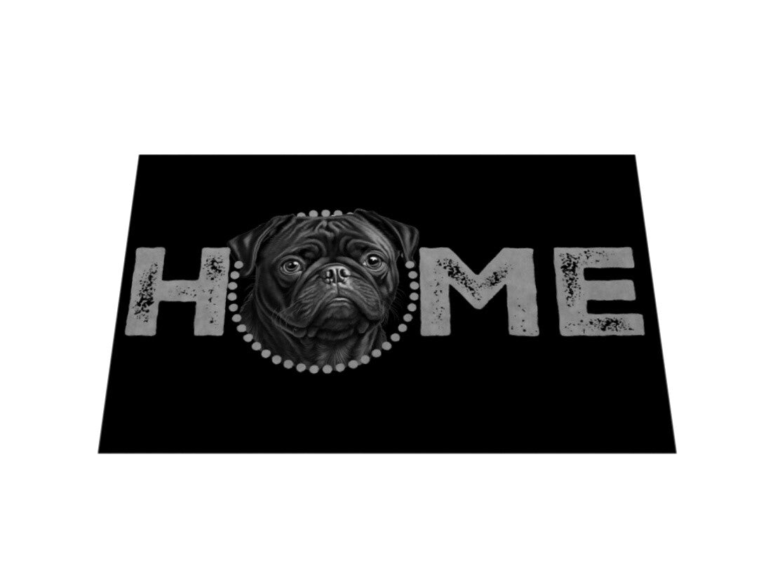 Fußmatte "Mops dunkel - HOME-Edition" – hunde-shirt.de