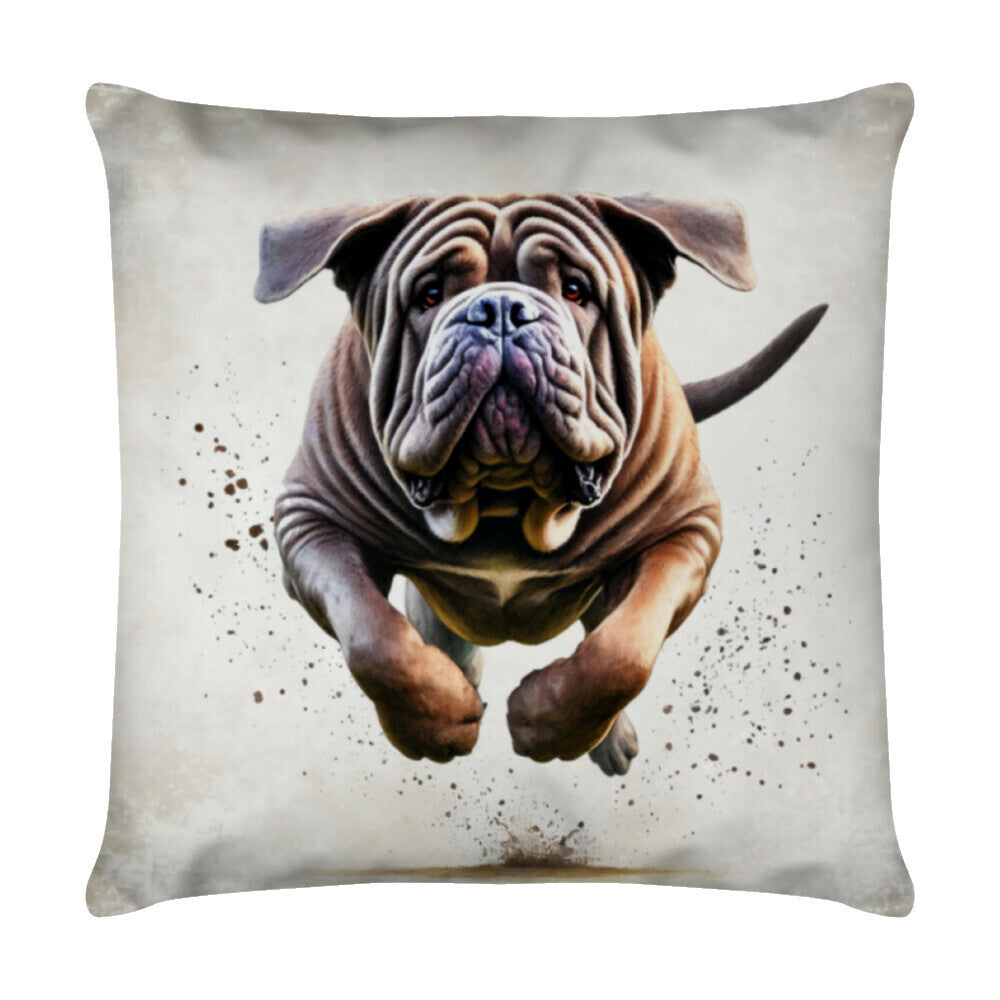 Kissen "Mastino beige run" Weiß – hunde-shirt.de