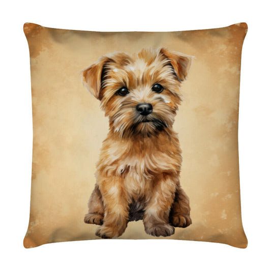 Kissen "Norfolk Terrier - Portrait" Weiß – hunde-shirt.de