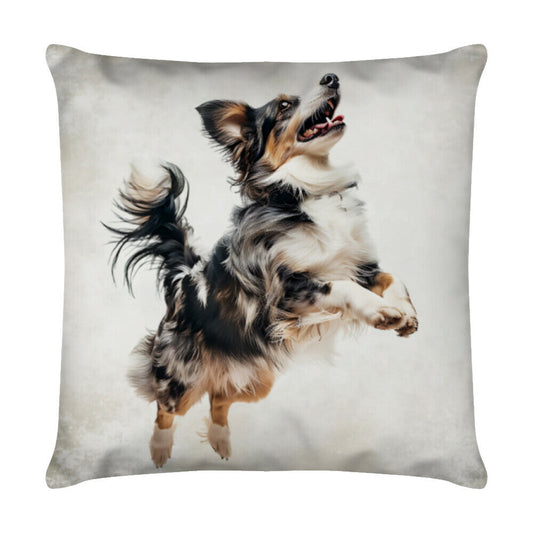 Kissen "Papillon - Jump" Weiß – hunde-shirt.de