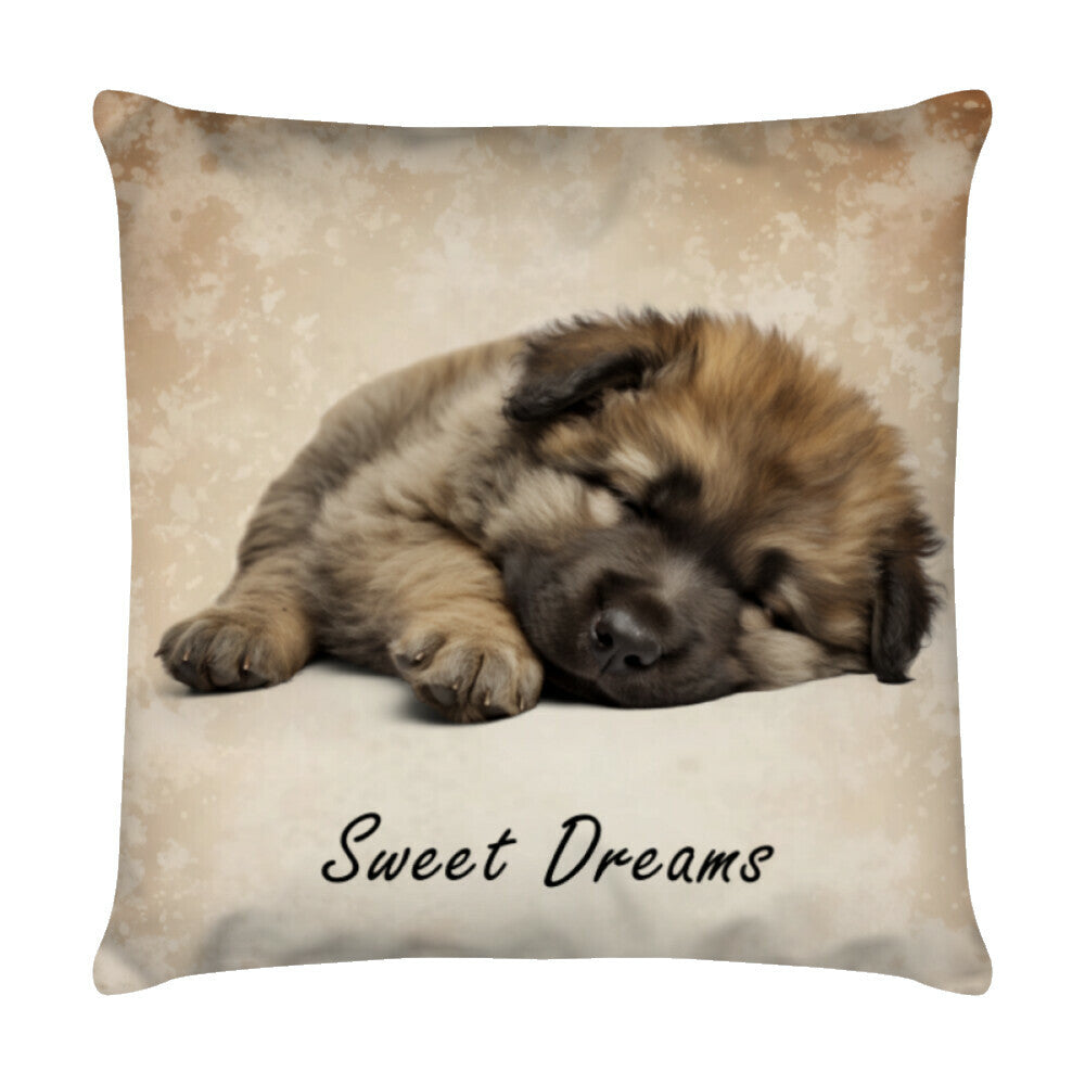 Kissen "Owtscharka Puppy - Sweet Dreams" Weiß – hunde-shirt.de