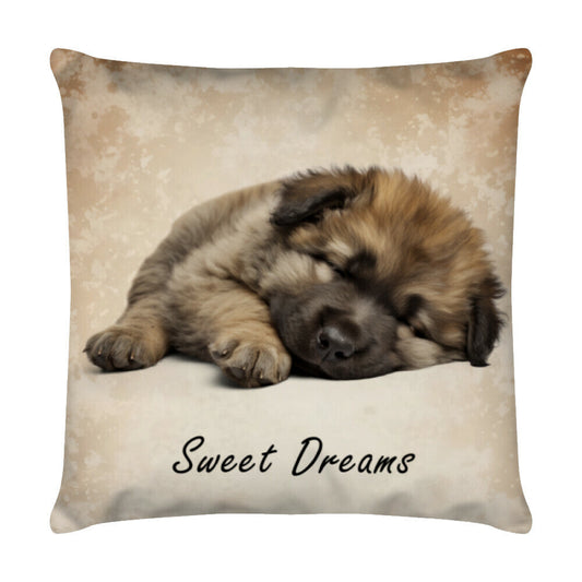 Kissen "Owtscharka Puppy - Sweet Dreams" Weiß – hunde-shirt.de