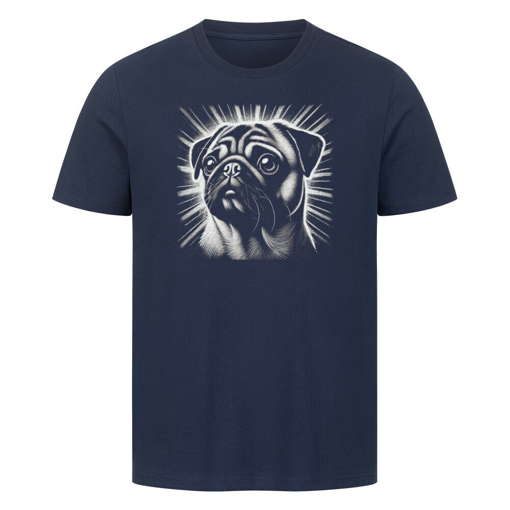 Premium T-Shirt "Mops - Bright" French Navy – hunde-shirt.de