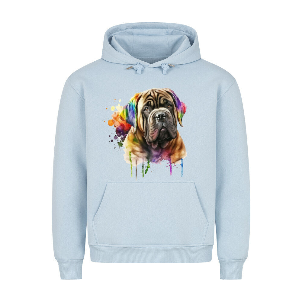 Premium Hoodie "Mastino - Paint" Babyblau – hunde-shirt.de