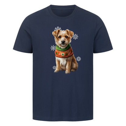 Premium T-Shirt "Norfolk Terrier - Winter" French Navy – hunde-shirt.de