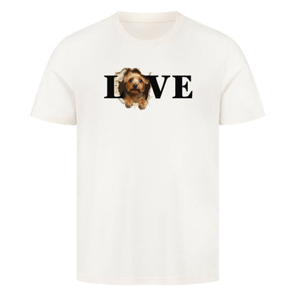 Premium T-Shirt "Norfolk Terrier - LOVE" Natural Raw – hunde-shirt.de