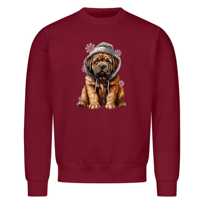 Premium Sweatshirt "English Mastiff - Frost" Burgunder – hunde-shirt.de