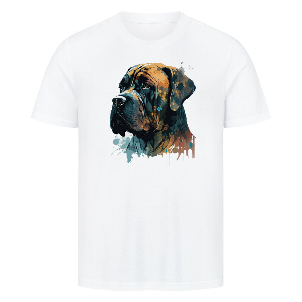 Premium T-Shirt "English Mastiff - Raw" Weiß – hunde-shirt.de